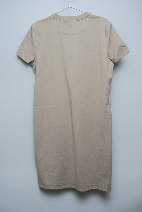 Hermes Embroidered Pocket Dress in Etoupe Size 38 (Brand New)