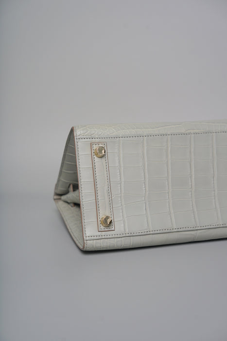 Hermes Birkin 25 in Gris Perle Matte Alligator Ghw (Brand New)