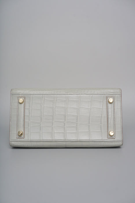 Hermes Birkin 25 in Gris Perle Matte Alligator Ghw (Brand New)