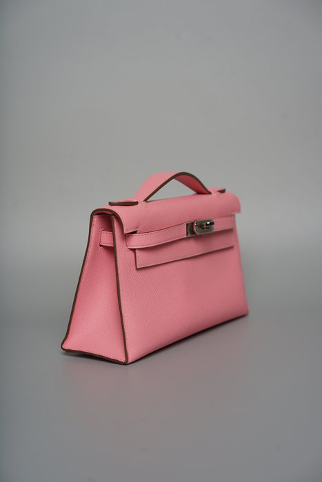 Hermes Kelly Pochette in Rose Confetti Epsom Phw