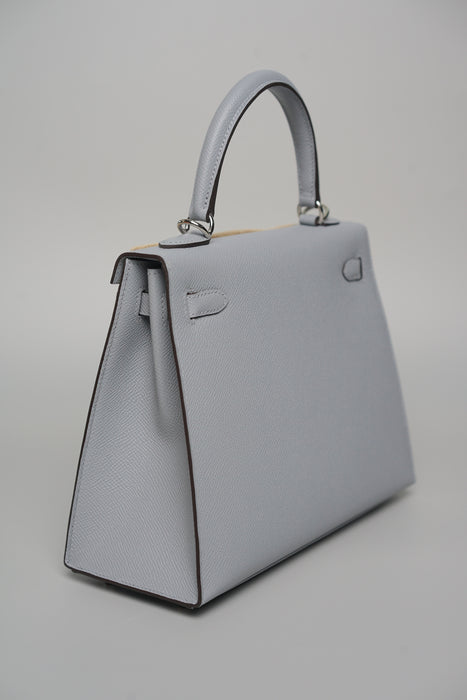 Hermes Kelly II Sellier 25 in Gris Pantin Phw (Brand New)