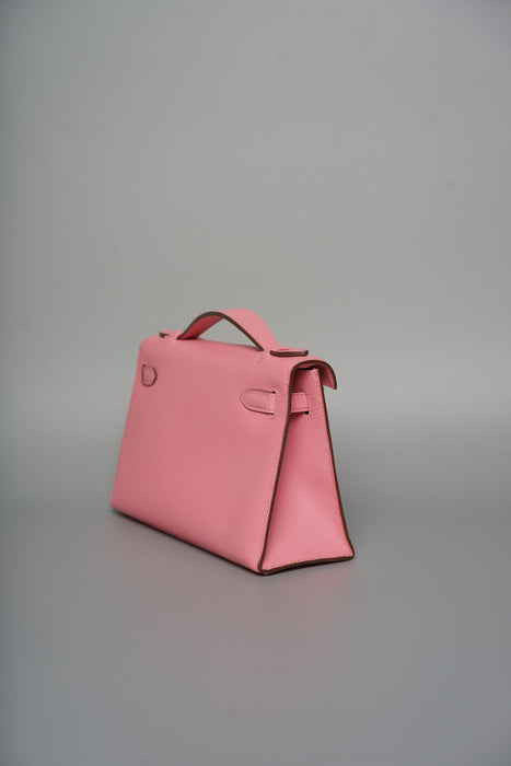 Hermes Kelly Pochette in Rose Confetti Epsom Phw
