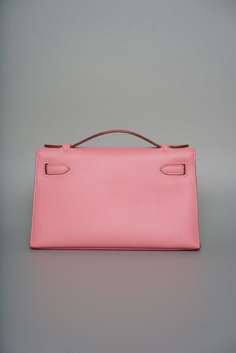 Hermes Kelly Pochette in Rose Confetti Epsom Phw