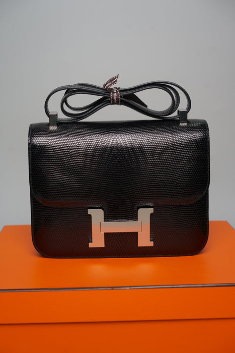 Hermes Constance 1-24 in Noir Lizard Phw (Brand New)