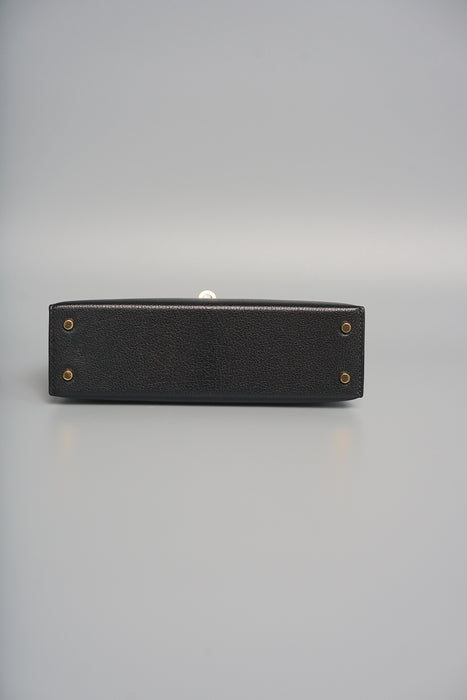 Hermes Kelly 20 in Black Chevre Chamkila Ghw (Brand New)