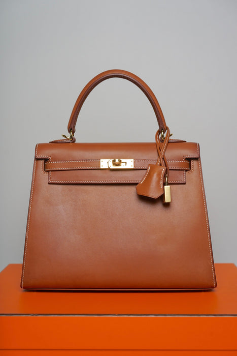 Hermes Kelly 25 in Smooth Barenia Ghw (Brand New)