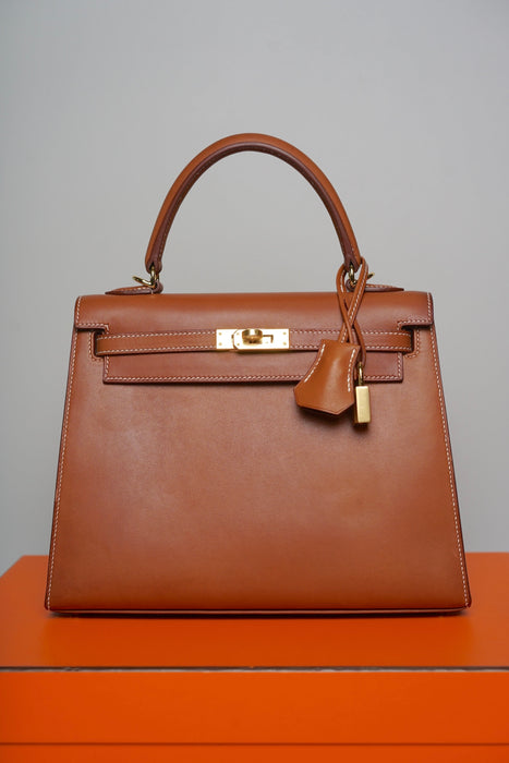 Hermes Kelly 25 in Smooth Barenia Ghw (Brand New)