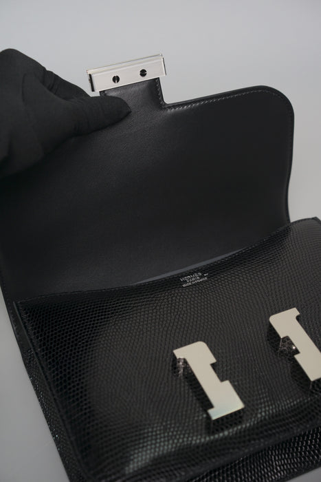 Hermes Constance 1-24 in Noir Lizard Phw (Brand New)
