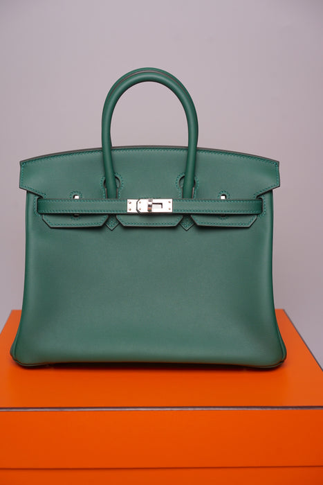 Hermes Birkin 25 in Vert Moyen Swift Phw (Brand New)