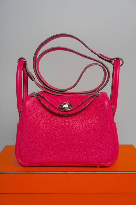 Hermes Mini Lindy in Rose Shocking Phw (Brand New)