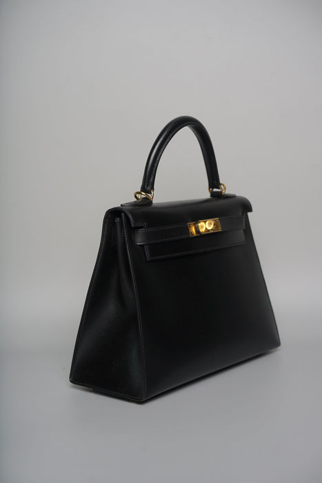 Hermes Kelly 28 in Black Box Ghw