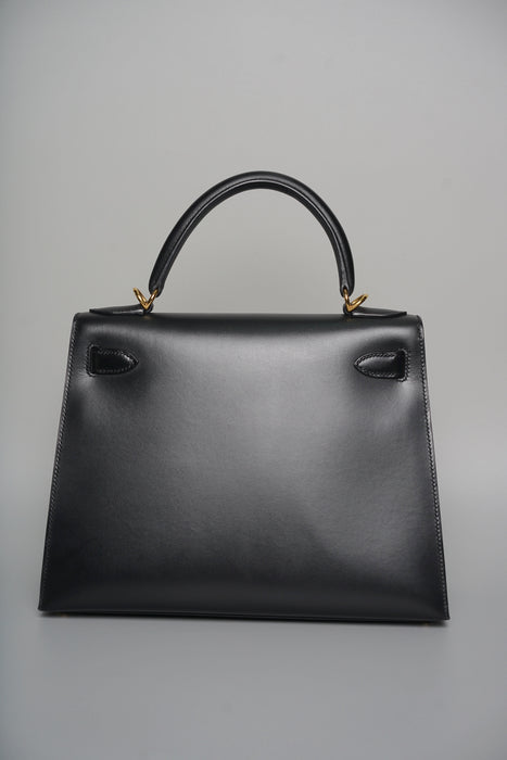 Hermes Kelly 28 in Black Box Ghw