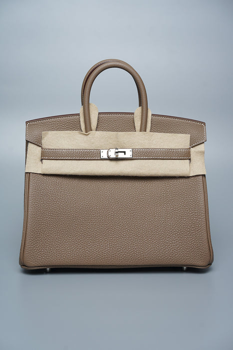 Hermes Birkin 25 in Etoupe Togo Phw (Brand New)