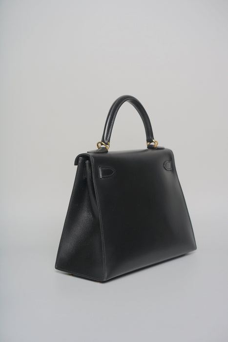 Hermes Kelly 28 in Black Box Ghw