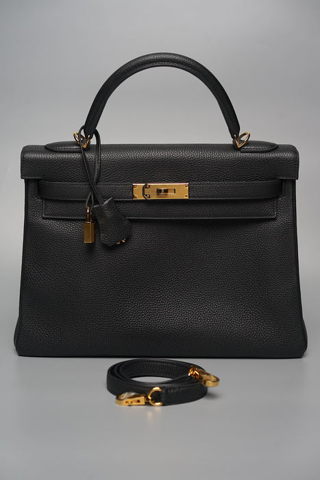 Hermes Kelly 32 Black Togo Retourne Ghw