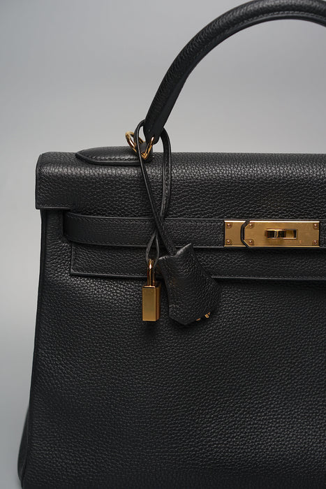 Hermes Kelly 32 Black Togo Retourne Ghw