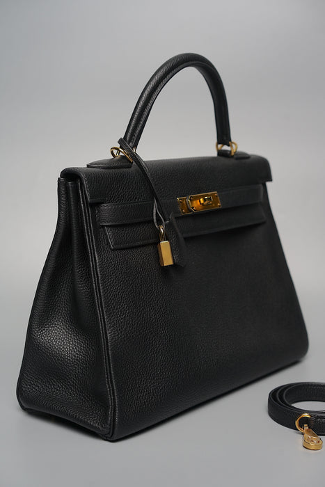 Hermes Kelly 32 Black Togo Retourne Ghw