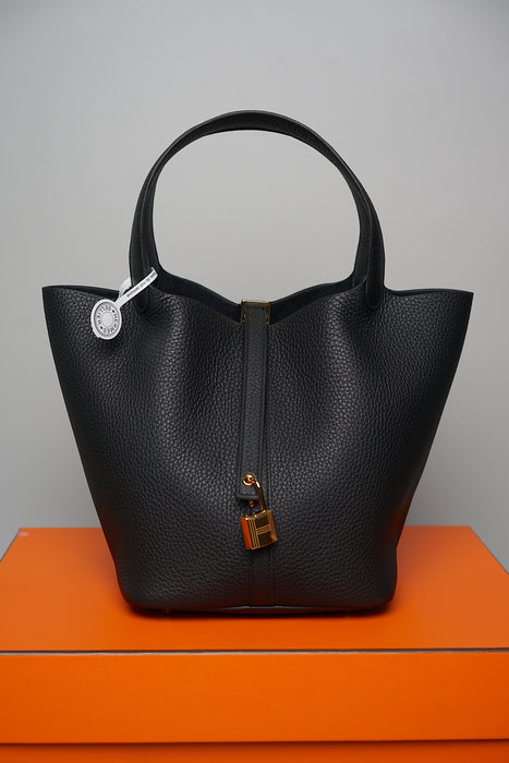 Hermes Picotin 22 in Noir Ghw (Brand New)