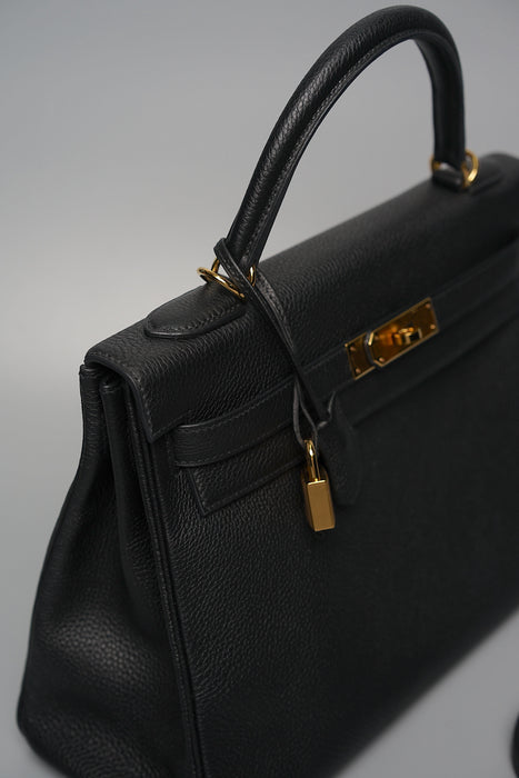 Hermes Kelly 32 Black Togo Retourne Ghw