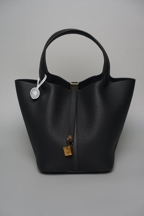 Hermes Picotin 22 in Noir Ghw (Brand New)