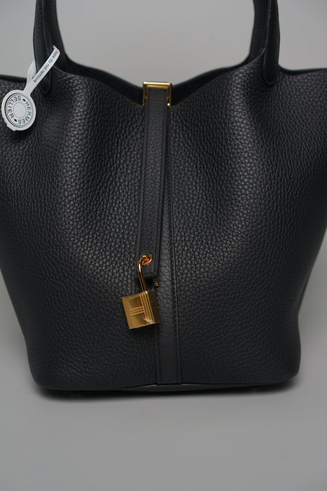 Hermes Picotin 22 in Noir Ghw (Brand New)