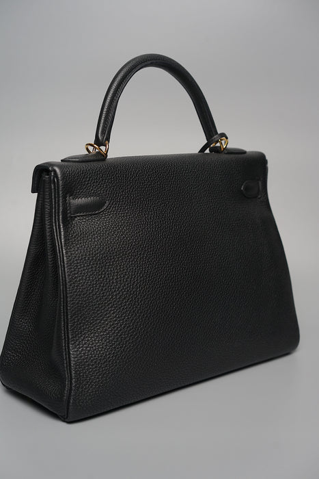 Hermes Kelly 32 Black Togo Retourne Ghw