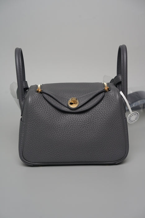 Hermes Mini Lindy II in Ardoise Permabrass (Brand New)