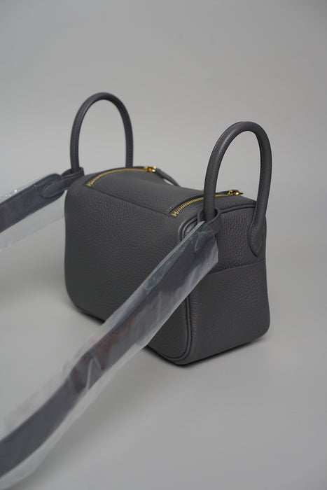 Hermes Mini Lindy II in Ardoise Permabrass (Brand New)