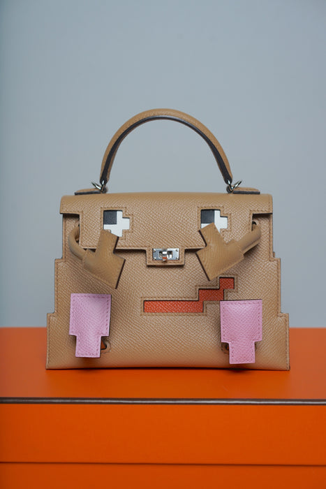 Hermes Kelly Picto in Chai/Mauve Sylvester/Blue Celeste Phw (Brand New)