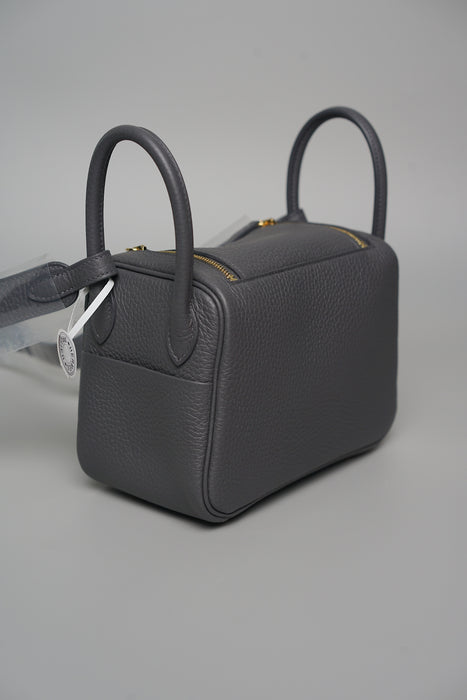 Hermes Mini Lindy II in Ardoise Permabrass (Brand New)