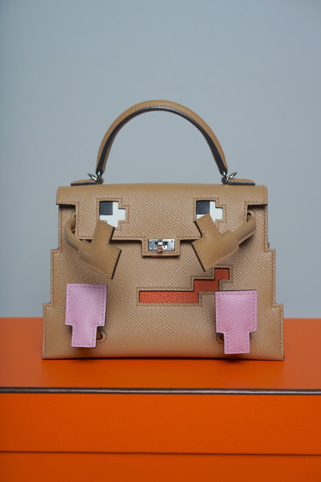 Hermes Kelly Picto in Chai/Mauve Sylvester/Blue Celeste Phw (Brand New)