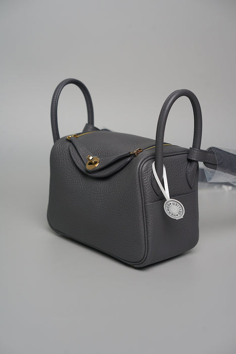 Hermes Mini Lindy II in Ardoise Permabrass (Brand New)