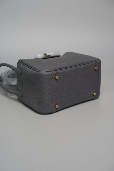 Hermes Mini Lindy II in Ardoise Permabrass (Brand New)