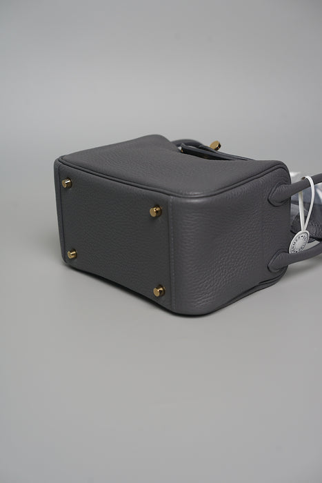 Hermes Mini Lindy II in Ardoise Permabrass (Brand New)