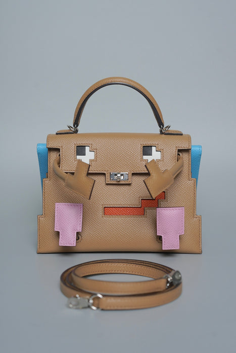 Hermes Kelly Picto in Chai/Mauve Sylvester/Blue Celeste Phw (Brand New)