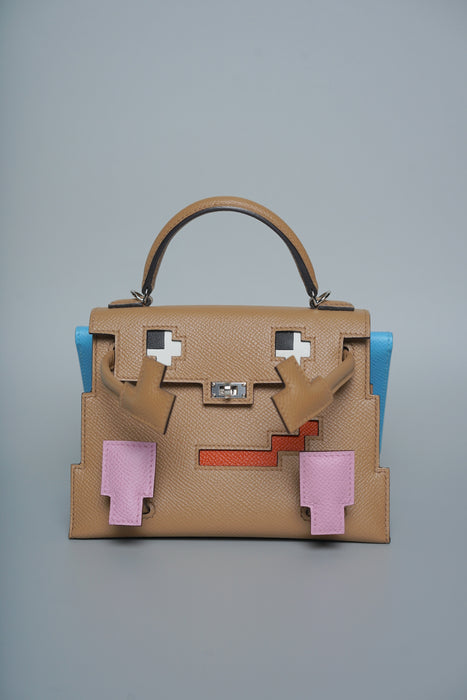Hermes Kelly Picto in Chai/Mauve Sylvester/Blue Celeste Phw (Brand New)