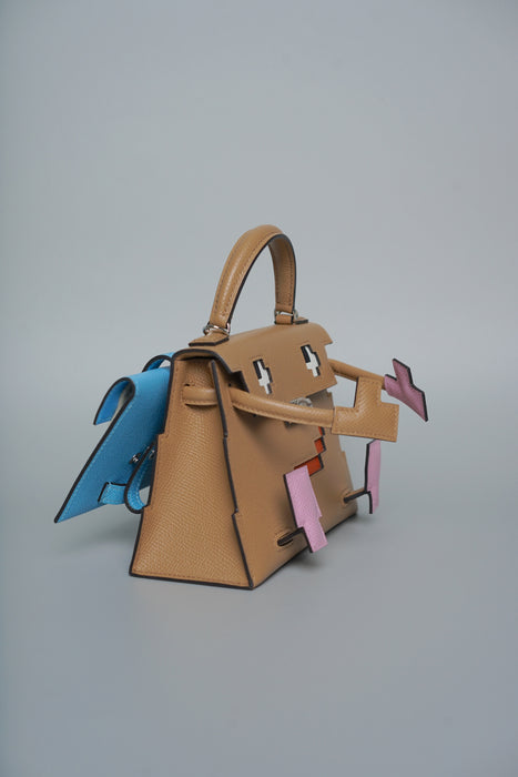 Hermes Kelly Picto in Chai/Mauve Sylvester/Blue Celeste Phw (Brand New)