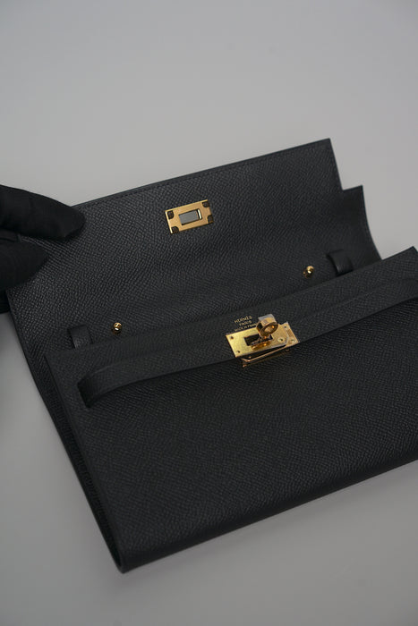 Hermes Kelly To Go in Noir Ghw (Brand New)