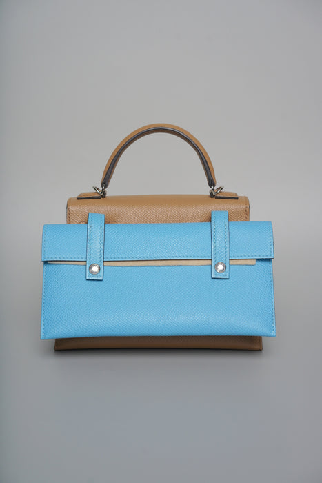 Hermes Kelly Picto in Chai/Mauve Sylvester/Blue Celeste Phw (Brand New)