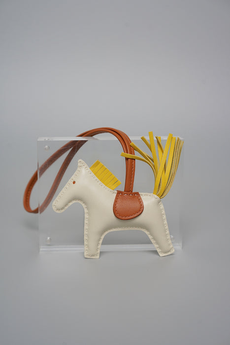 Hermes Rodeo Charm PM in Craie / Jaune De Naples / Gold (Brand New)