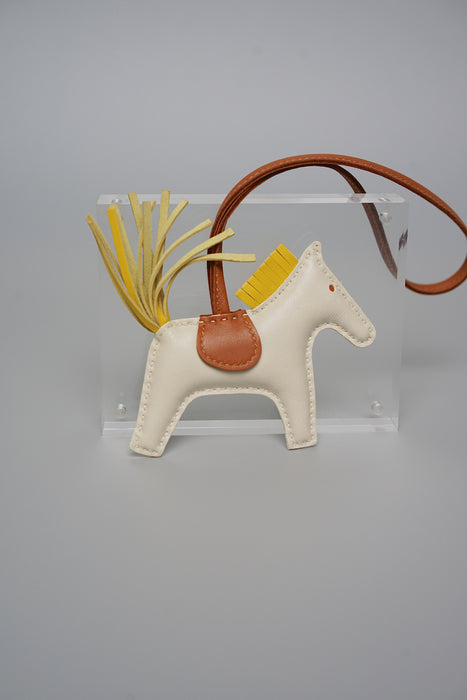 Hermes Rodeo Charm PM in Craie / Jaune De Naples / Gold (Brand New)