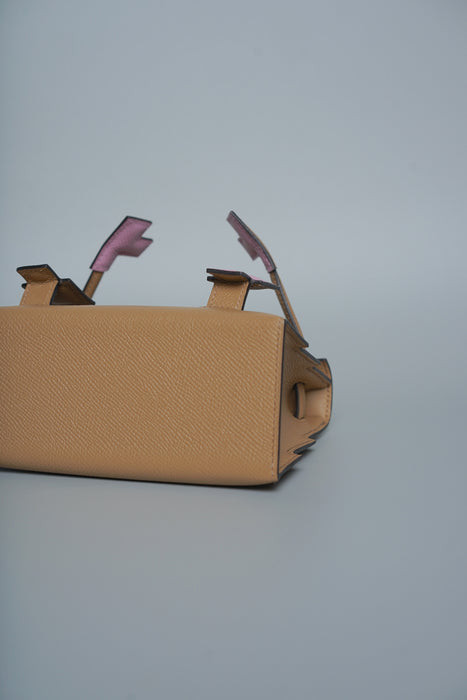 Hermes Kelly Picto in Chai/Mauve Sylvester/Blue Celeste Phw (Brand New)