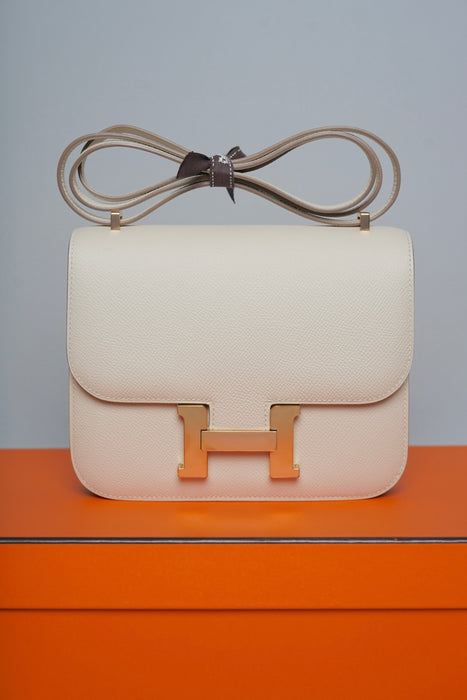 Hermes Constance 18 in Craie Epsom Rghw
