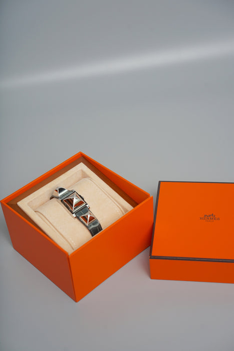 Hermes Medor Watch Stainless Steel with Diamond Accents