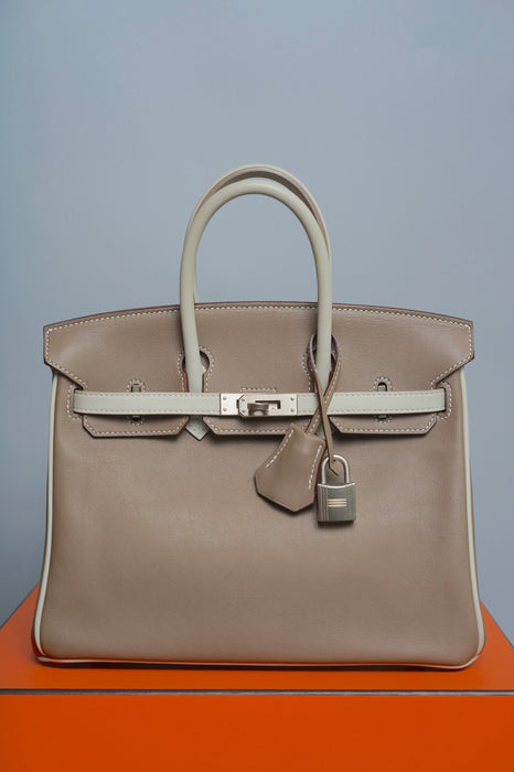 Hermes Birkin 25 in Etoupe x Gris Perle Swift Brushed Phw