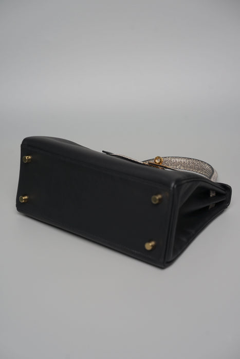 Hermes Kelly 25 Touch in Black Ombre Lizard Ghw (Brand New)