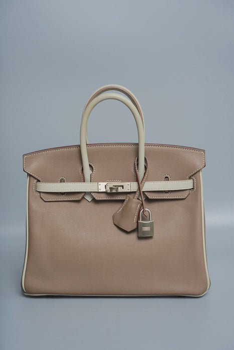 Hermes Birkin 25 in Etoupe x Gris Perle Swift Brushed Phw