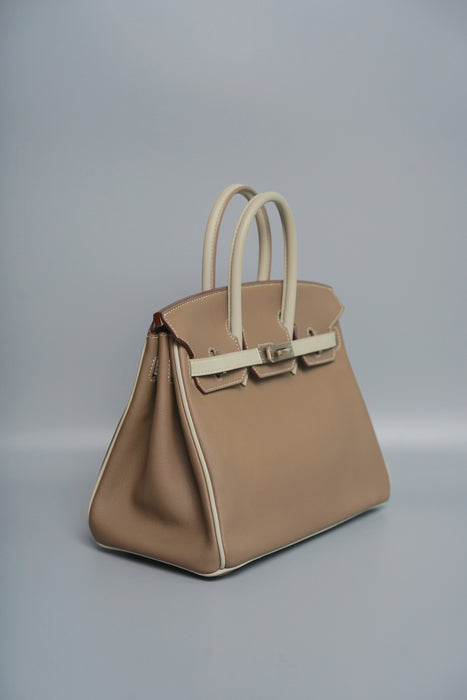 Hermes Birkin 25 in Etoupe x Gris Perle Swift Brushed Phw