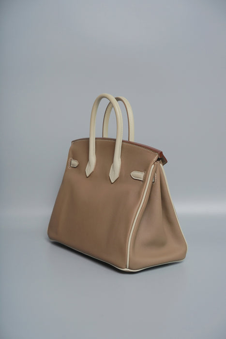 Hermes Birkin 25 in Etoupe x Gris Perle Swift Brushed Phw