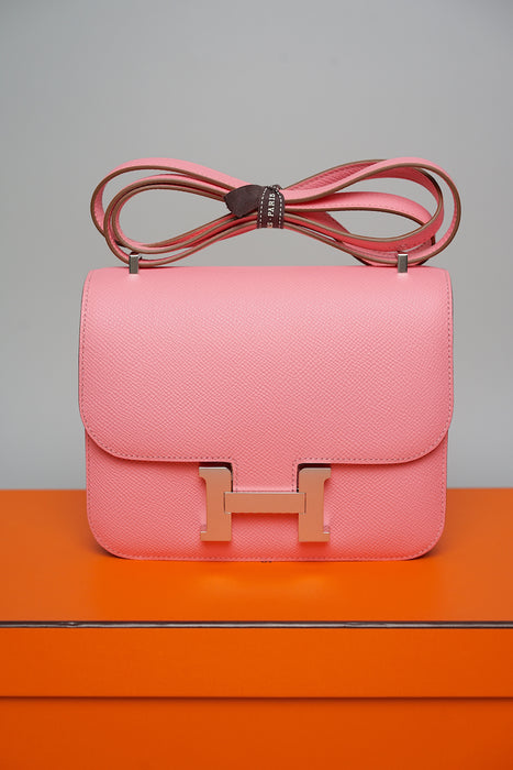 Hermes Constance 18 in Rose Darling Chèvre Phw (Brand New)